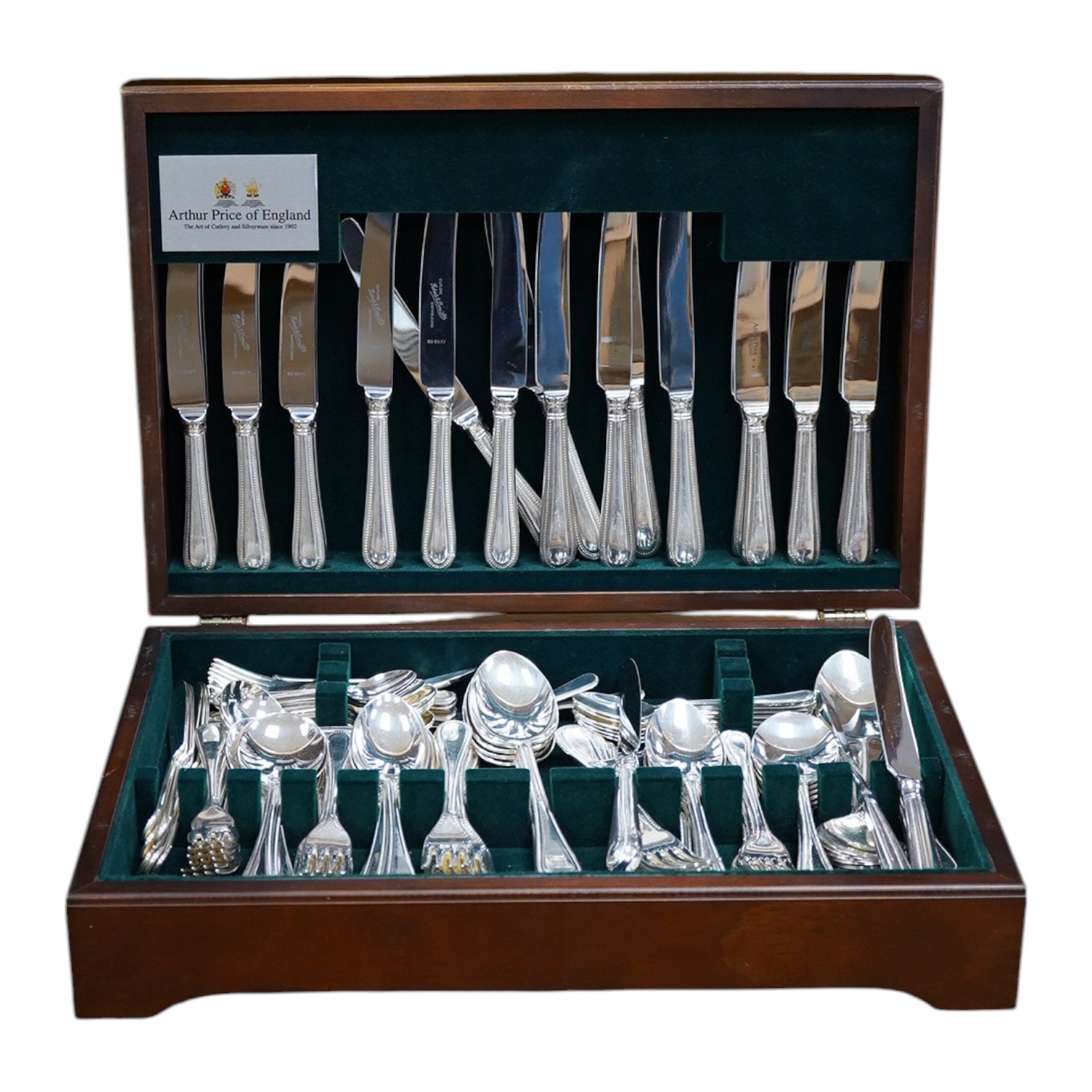 A cased Arthur Price silver plated canteen of cutlery. Condition - fair to good